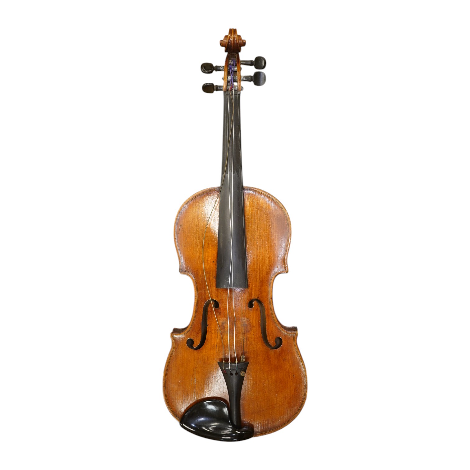 A late 19th century French violin, back measures 36cm. Condition - fair